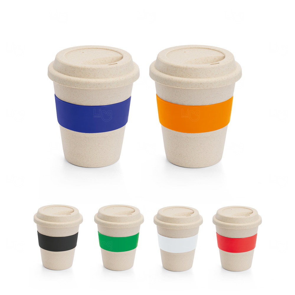 Copo de Viagem em Fibra de Bambu 380ml Personalizado 