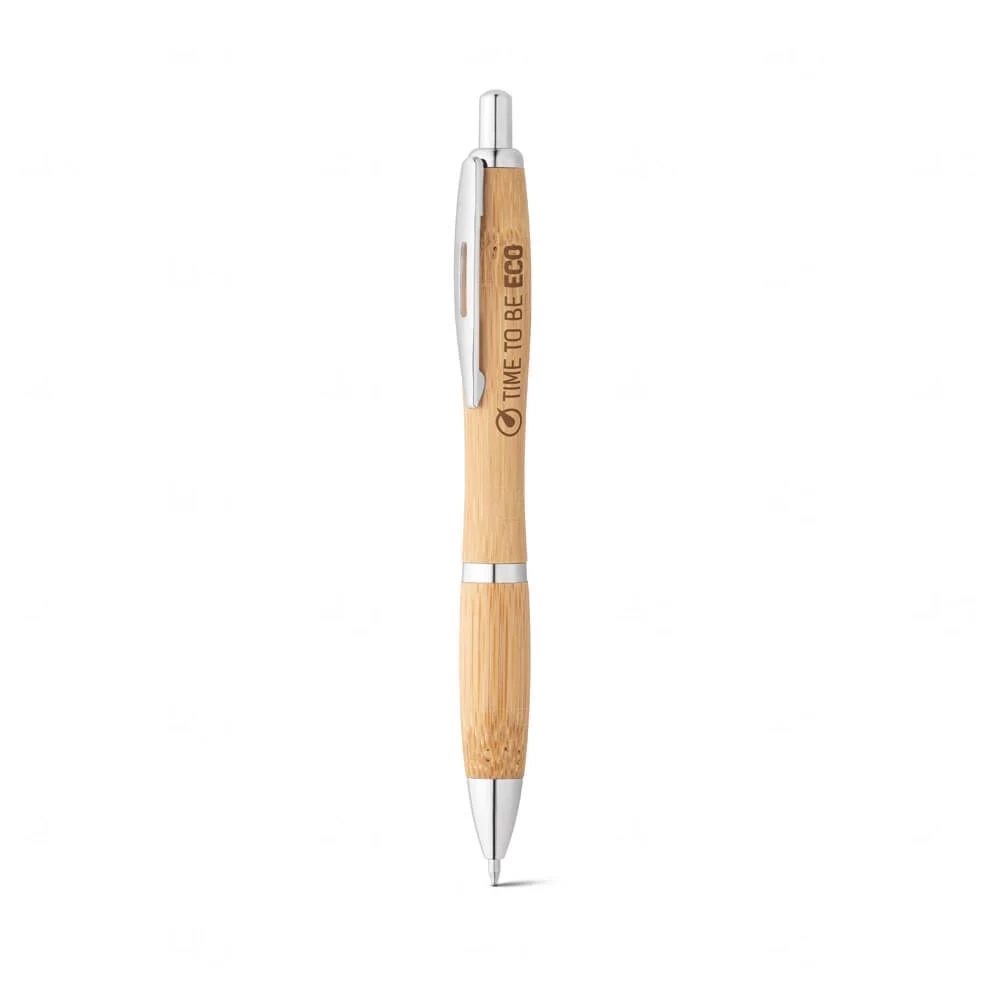 Caneta em Bambu com Tinta Preta Personalizada 