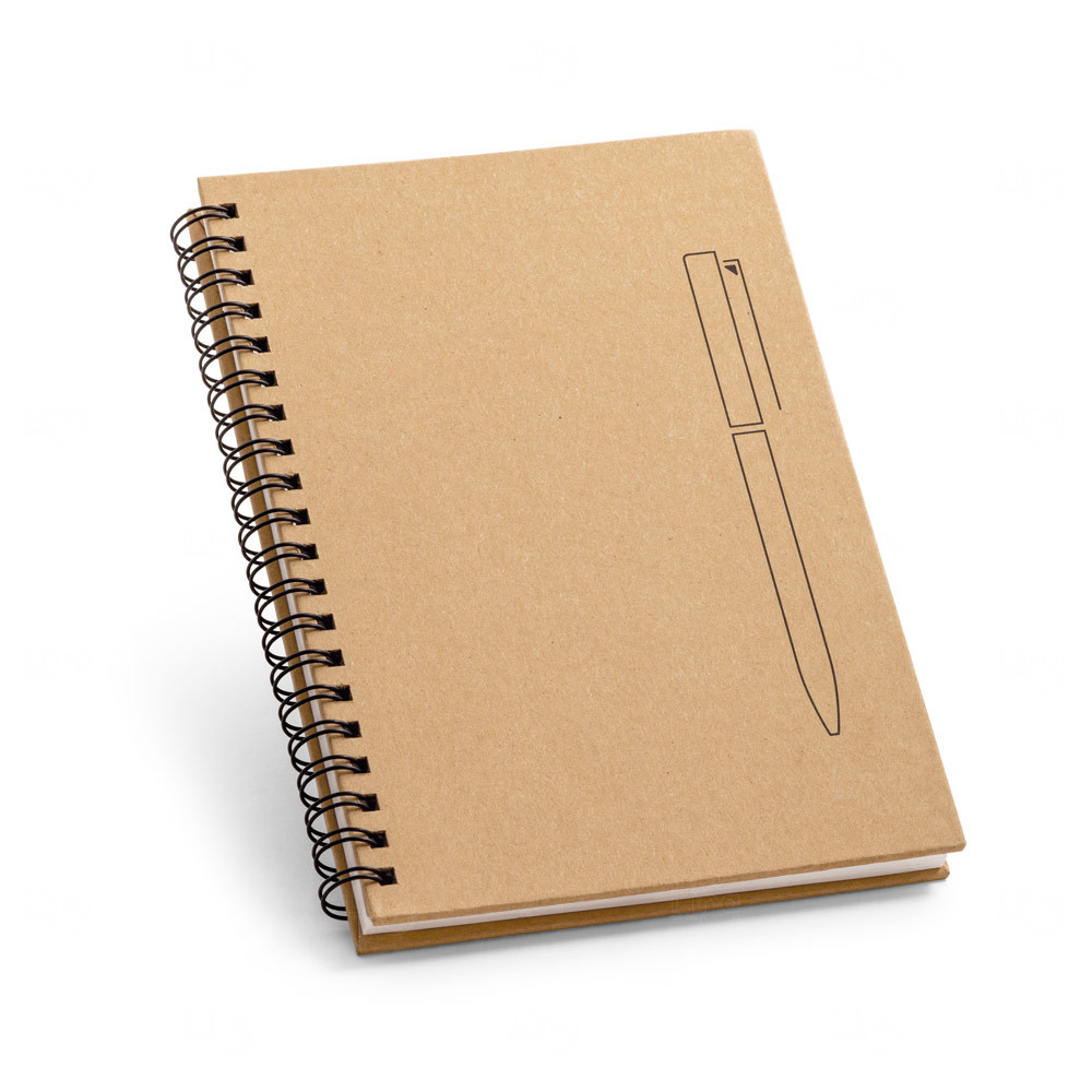 Caderno Kraft com Imã para Caneta Personalizado - 18 x 13 cm Kraft