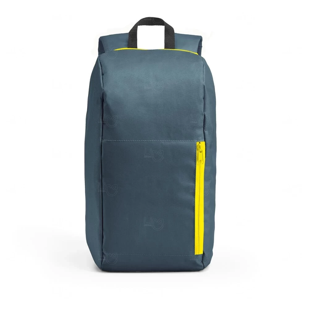 Mochila 10L Almofadada Personalizada Azul Escuro e Amarelo