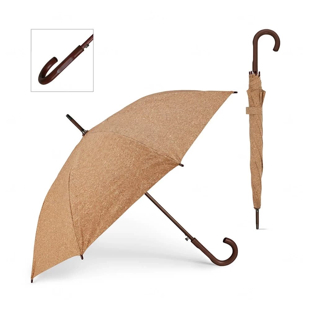 Guarda-Chuva Ecológico em Cortiça e Madeira Personalizado 