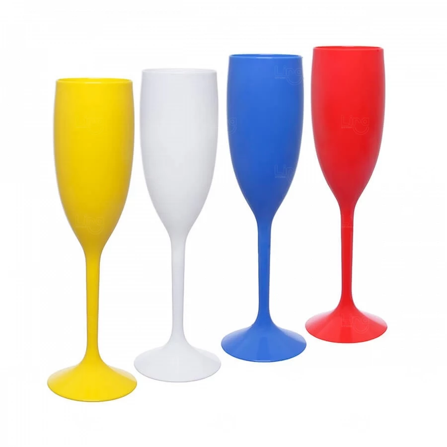 Taça de Champagne 160ml em Plástico Cristal Personalizada 