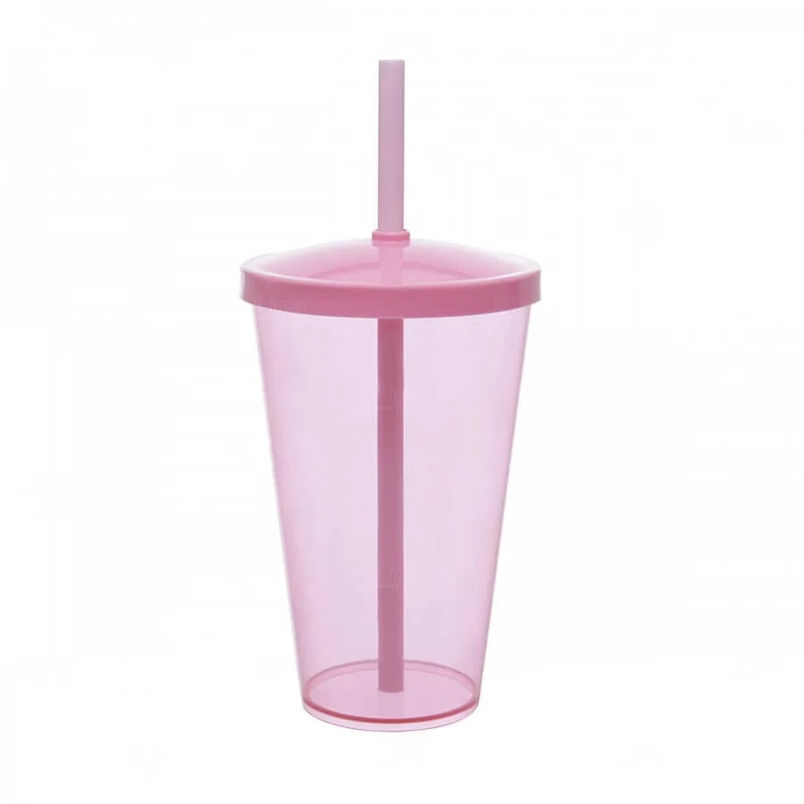 Copo Personalizado Liso (Leitoso ou Cristal) - 550ml Rosa Claro