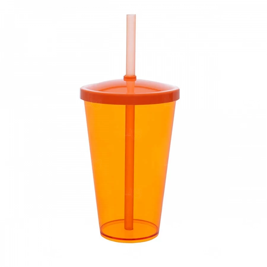 Copo Personalizado Liso (Leitoso ou Cristal) - 550ml Laranja