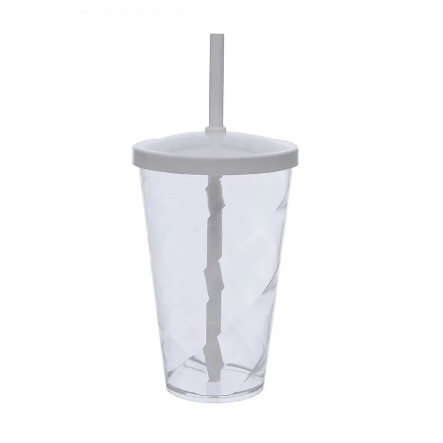 Copo Plástico 550ml Twister com Canudo Personalizado 