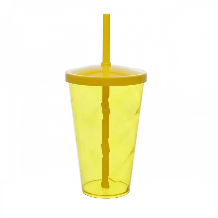 Copo Plástico 550ml Twister com Canudo Personalizado 