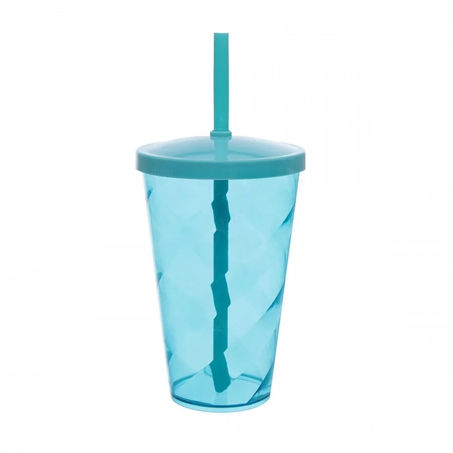 Copo Plástico 550ml Twister com Canudo Personalizado 