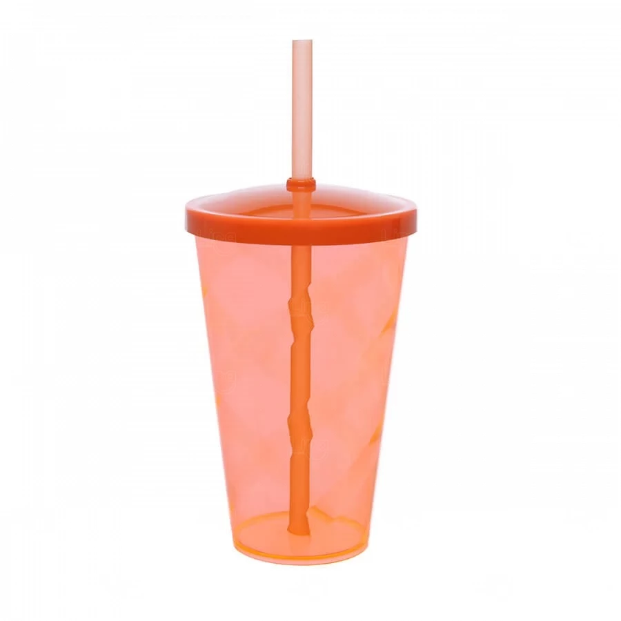 Copo Plástico 550ml Twister com Canudo Personalizado 