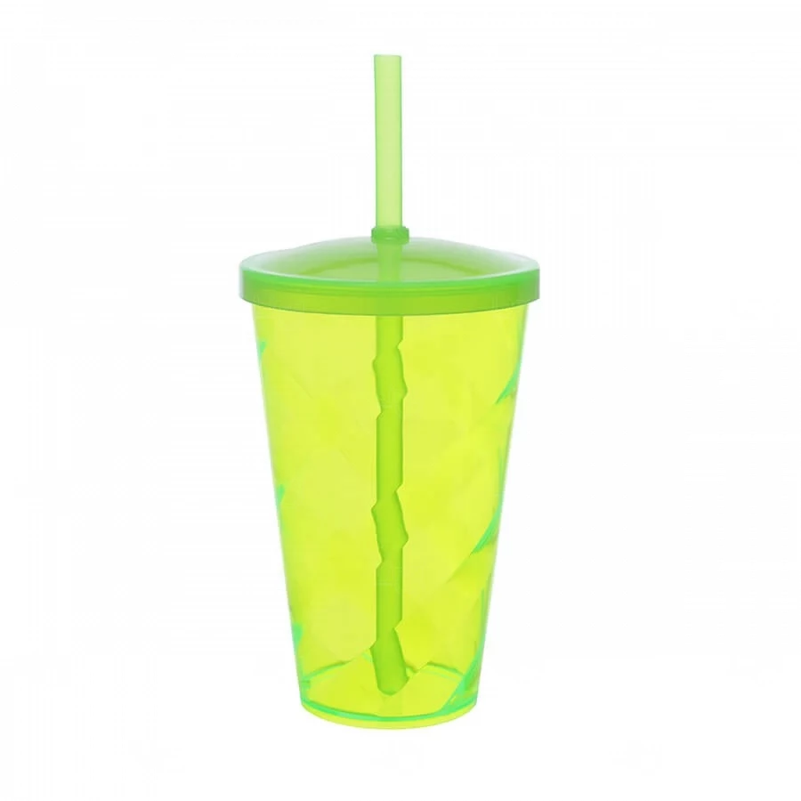 Copo Plástico 550ml Twister com Canudo Personalizado 