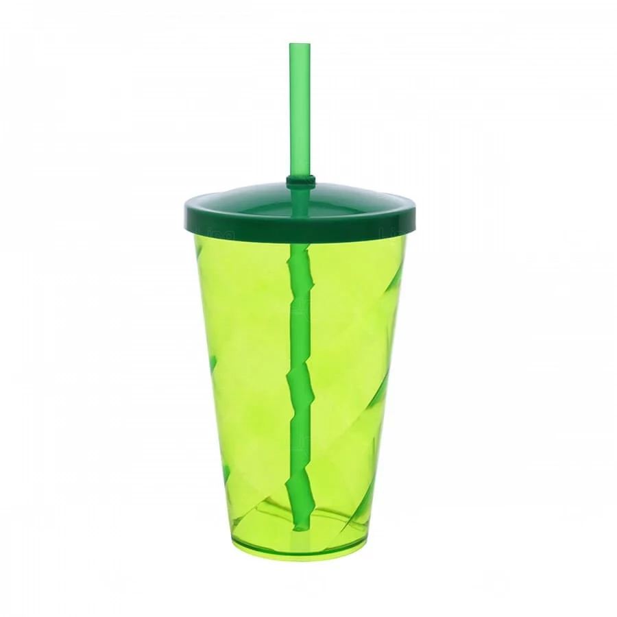 Copo Plástico 550ml Twister com Canudo Personalizado 