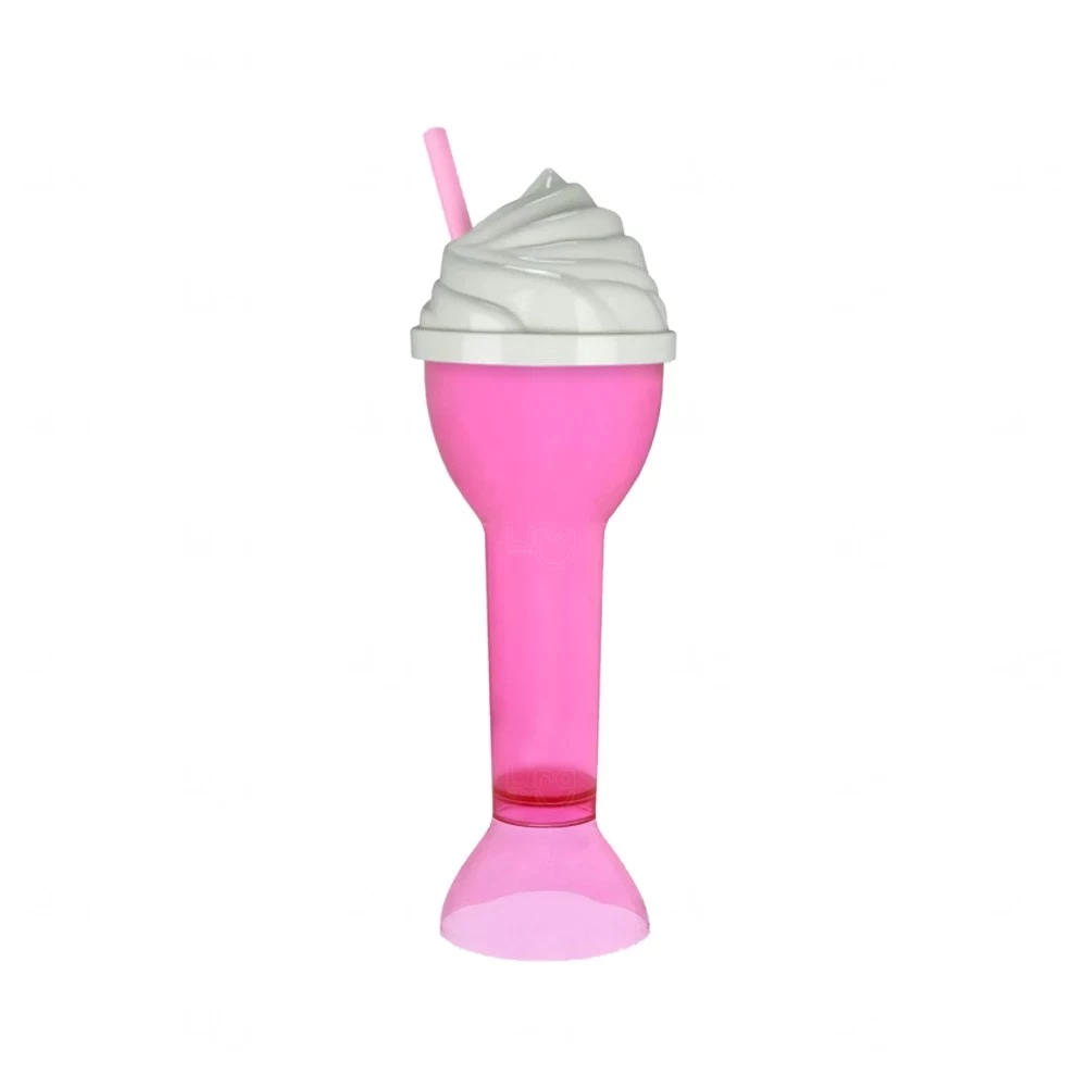 Copo Plástico 550ml com Tampa Sorvete Personalizado 