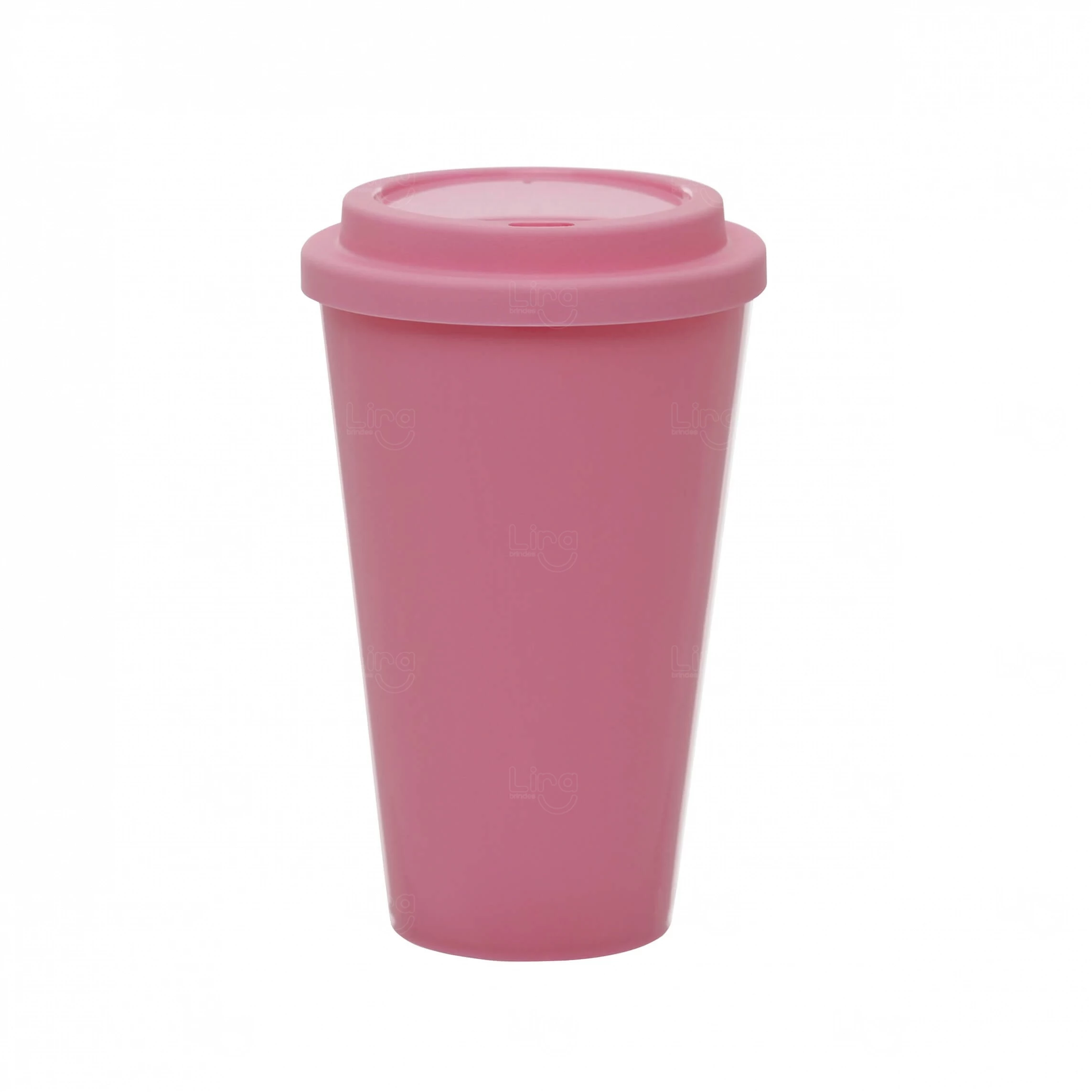 Copo In Mold Label com Tampa 550ml Personalizado Rosa