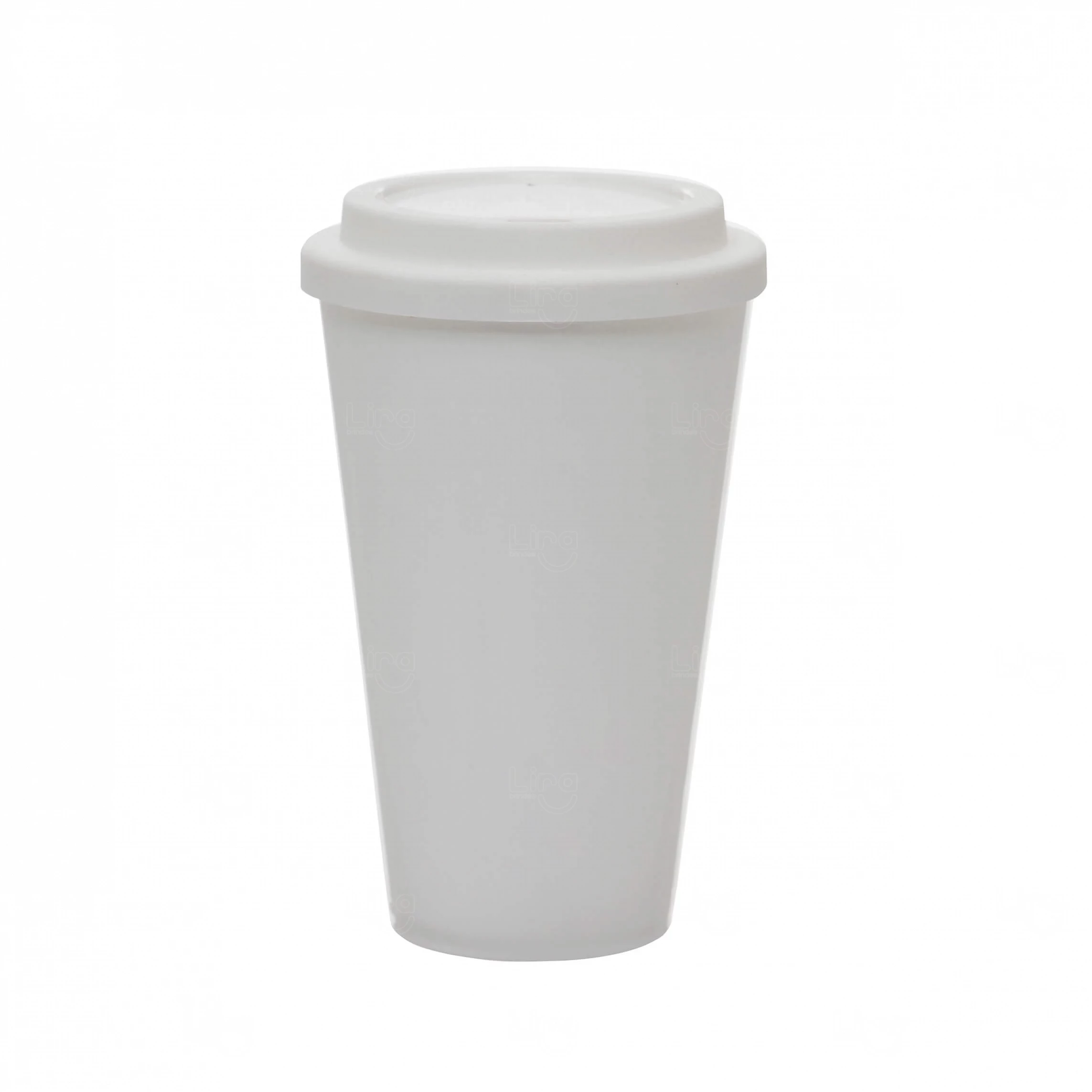 Copo In Mold Label com Tampa 550ml Personalizado Branco