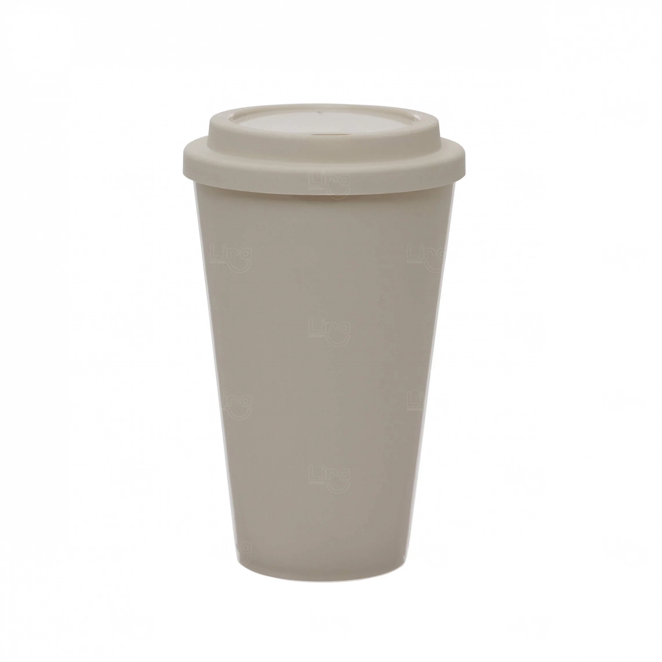 Copo In Mold Label com Tampa 550ml Personalizado Bege