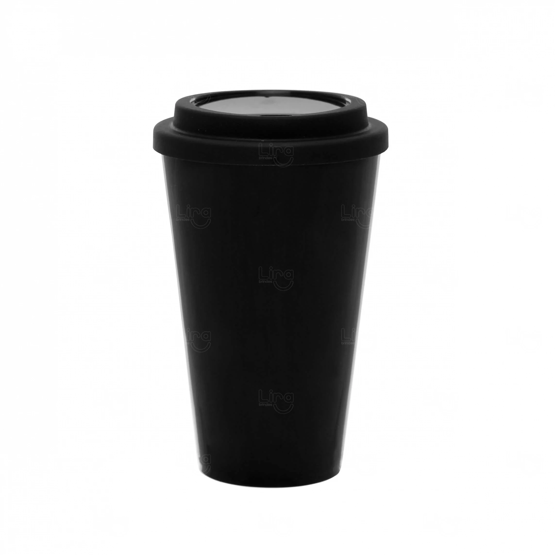 Copo In Mold Label com Tampa 550ml Personalizado Preto