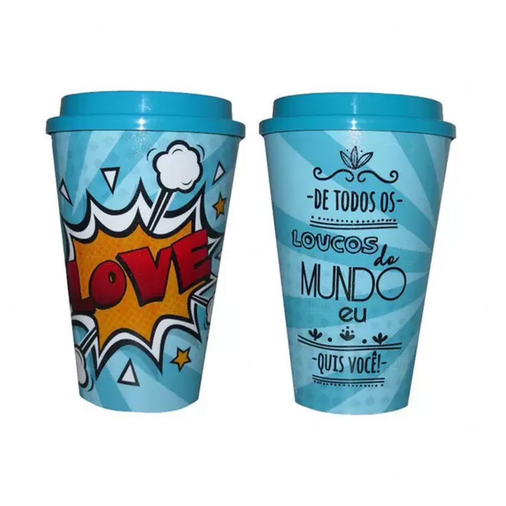Copo In Mold Label com Tampa 550ml Personalizado 