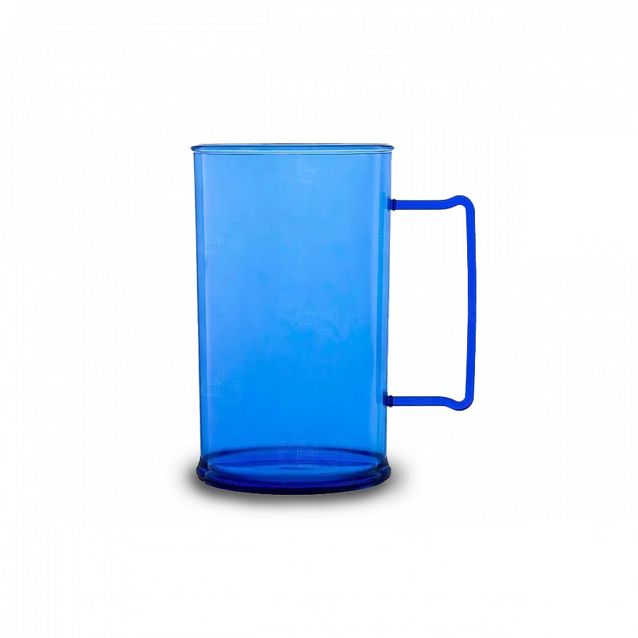 Caneca de Chopp 500ml em PS Cristal Personalizada Azul