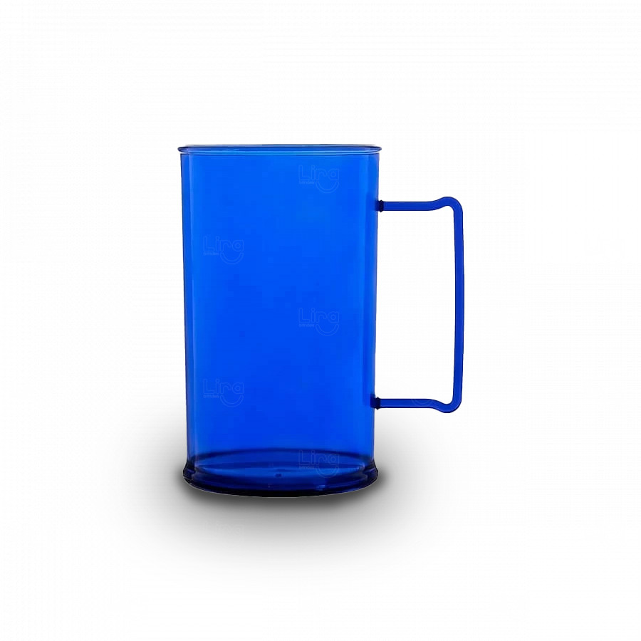 Caneca de Chopp 500ml em PS Cristal Personalizada Azul Escuro