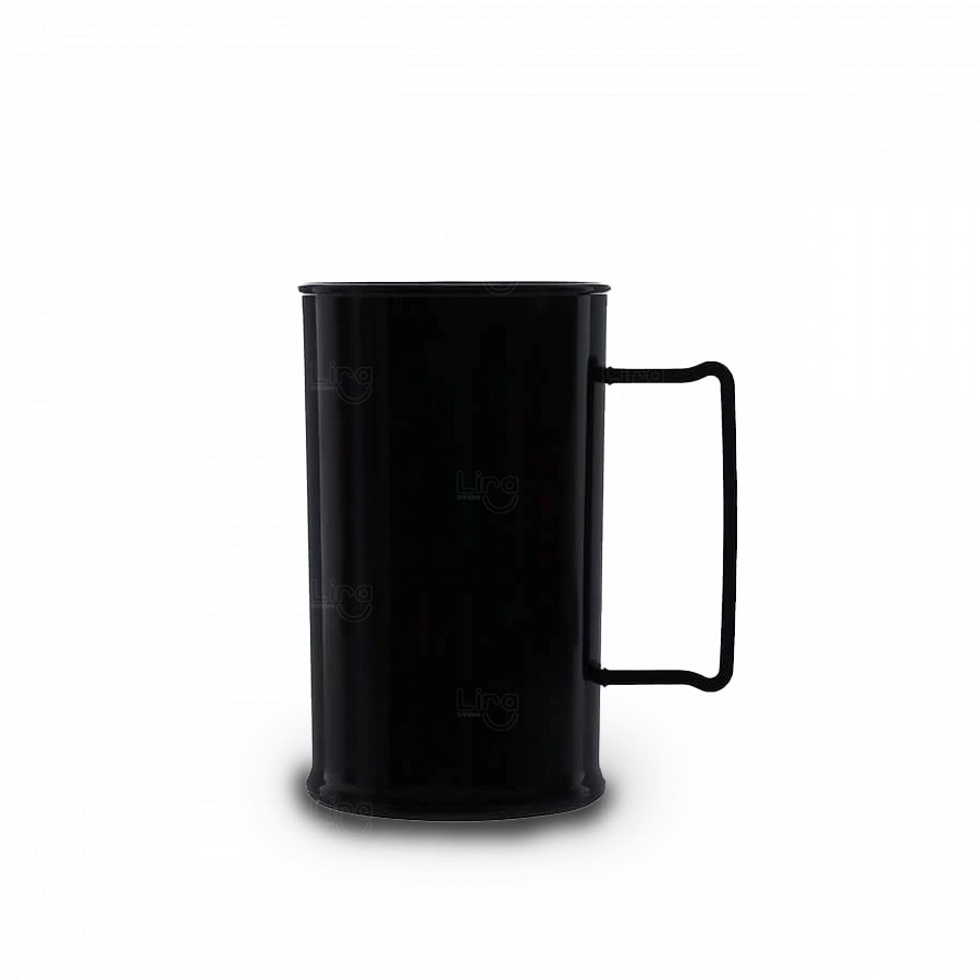 Caneca de Chopp 500ml em PS Cristal Personalizada Preto