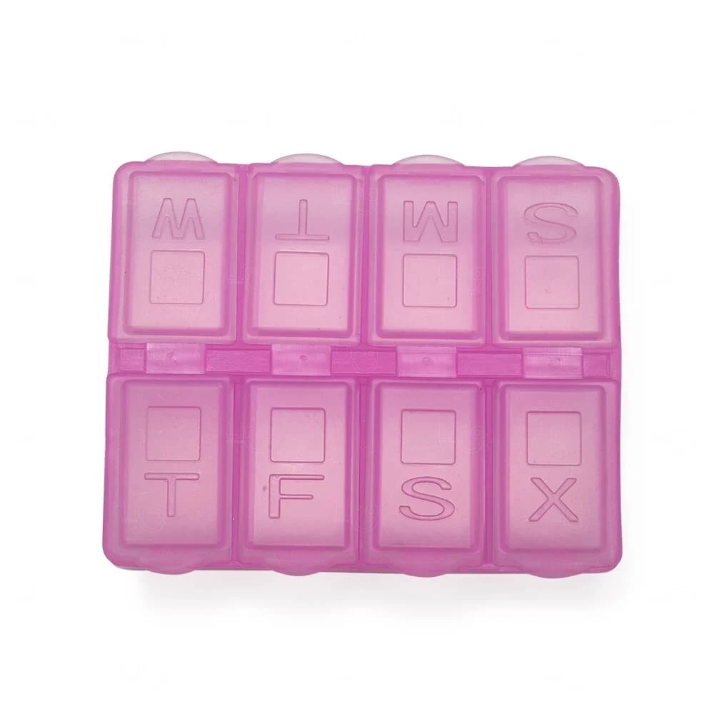 Porta Comprimido Semanal Personalizado Rosa