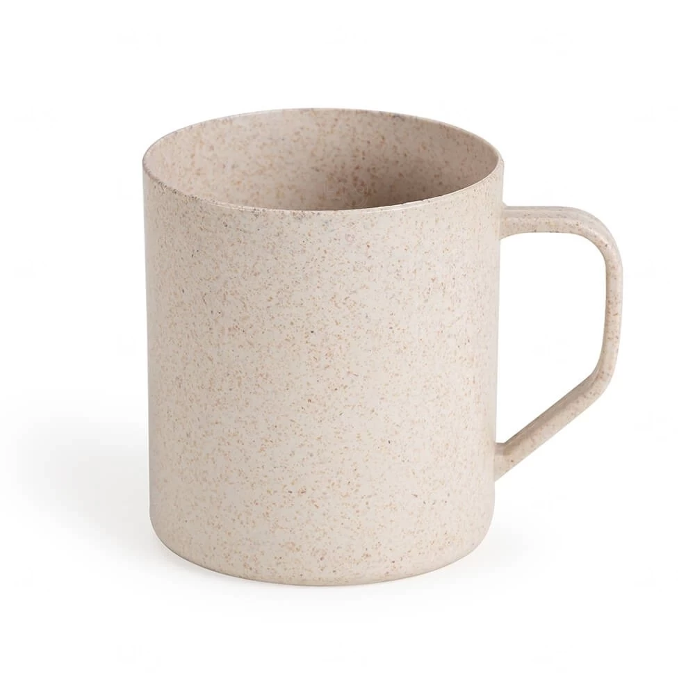 Caneca de Fibra de Arroz 400ml Personalizada Bege