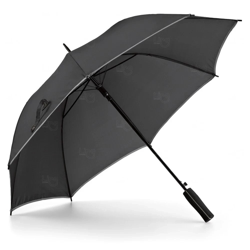 Guarda-Chuva Automático Preto com Borda Colorida Personalizado 