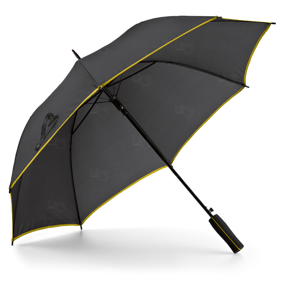 Guarda-Chuva Automático Preto com Borda Colorida Personalizado 
