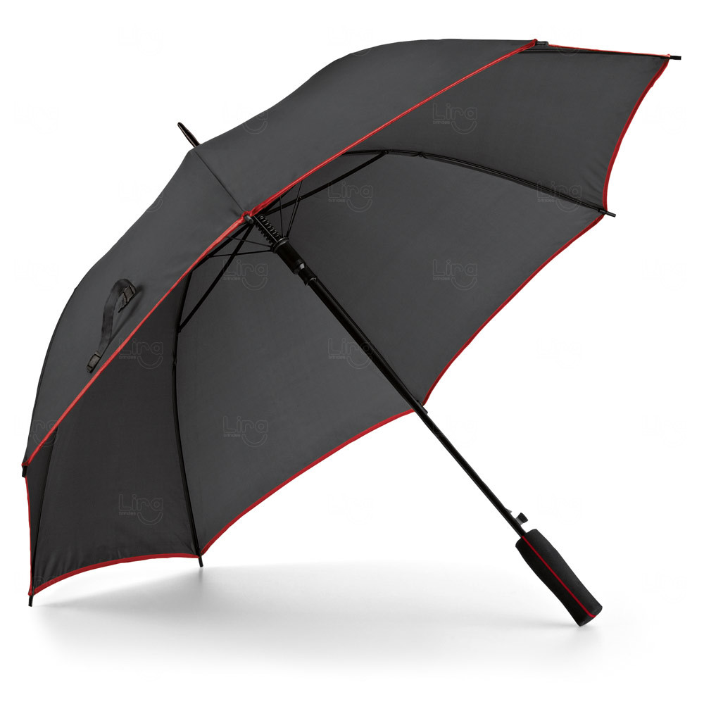 Guarda-Chuva Automático Preto com Borda Colorida Personalizado 