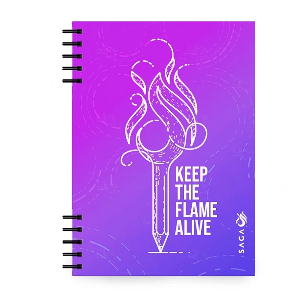 Caderno 100% Personalizado Capa Dura - 24 x 18cm Roxo