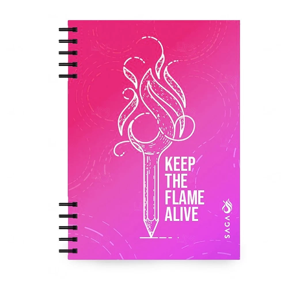 Caderno 100% Personalizado Capa Dura - 24 x 18cm Rosa