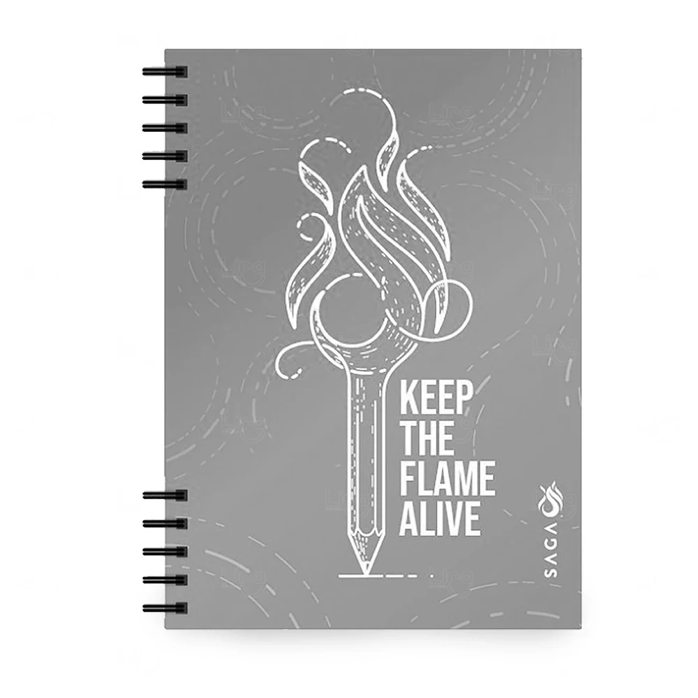 Caderno 100% Personalizado Capa Dura - 24 x 18cm Cinza