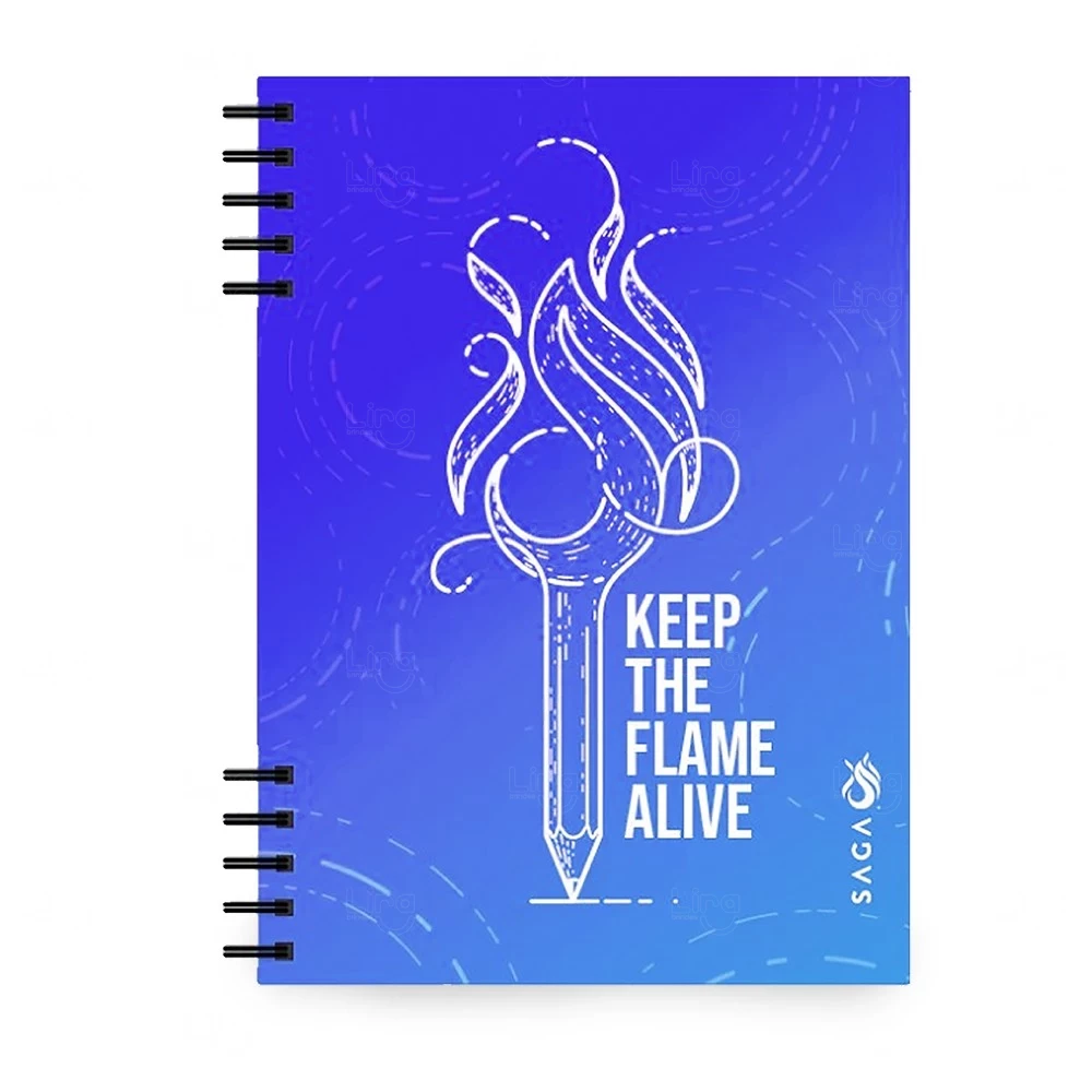 Caderno 100% Personalizado Capa Dura - 24 x 18cm Azul