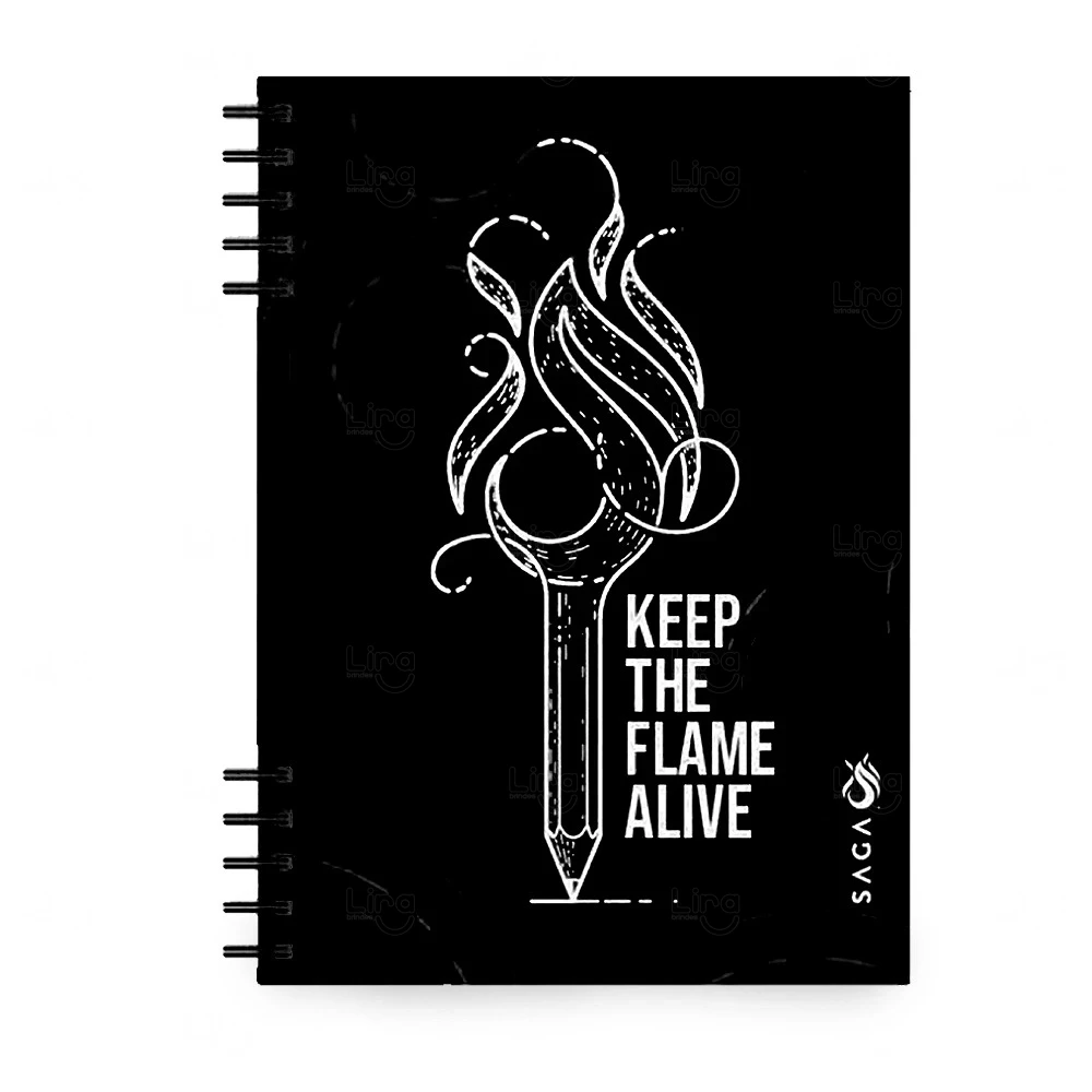 Caderno 100% Personalizado Capa Dura - 24 x 18cm Preto