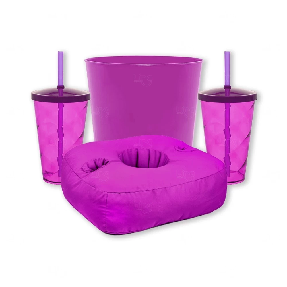 Kit Cinema Pipoca Refri Personalizado - 4 Peças 