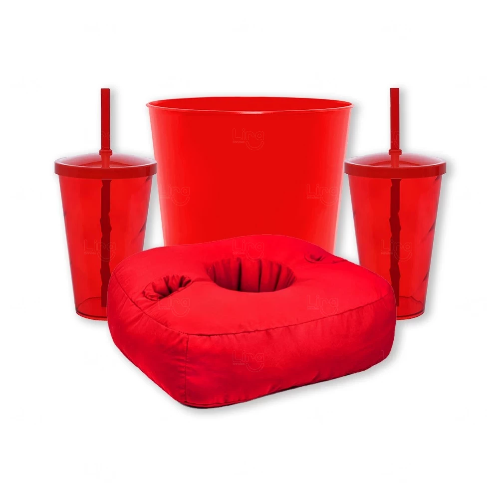 Kit Cinema Pipoca Refri Personalizado - 4 Peças 