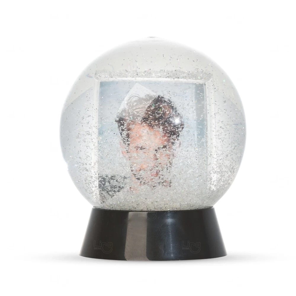 Globo de Neve Plástico com Porta Foto Personalizado 