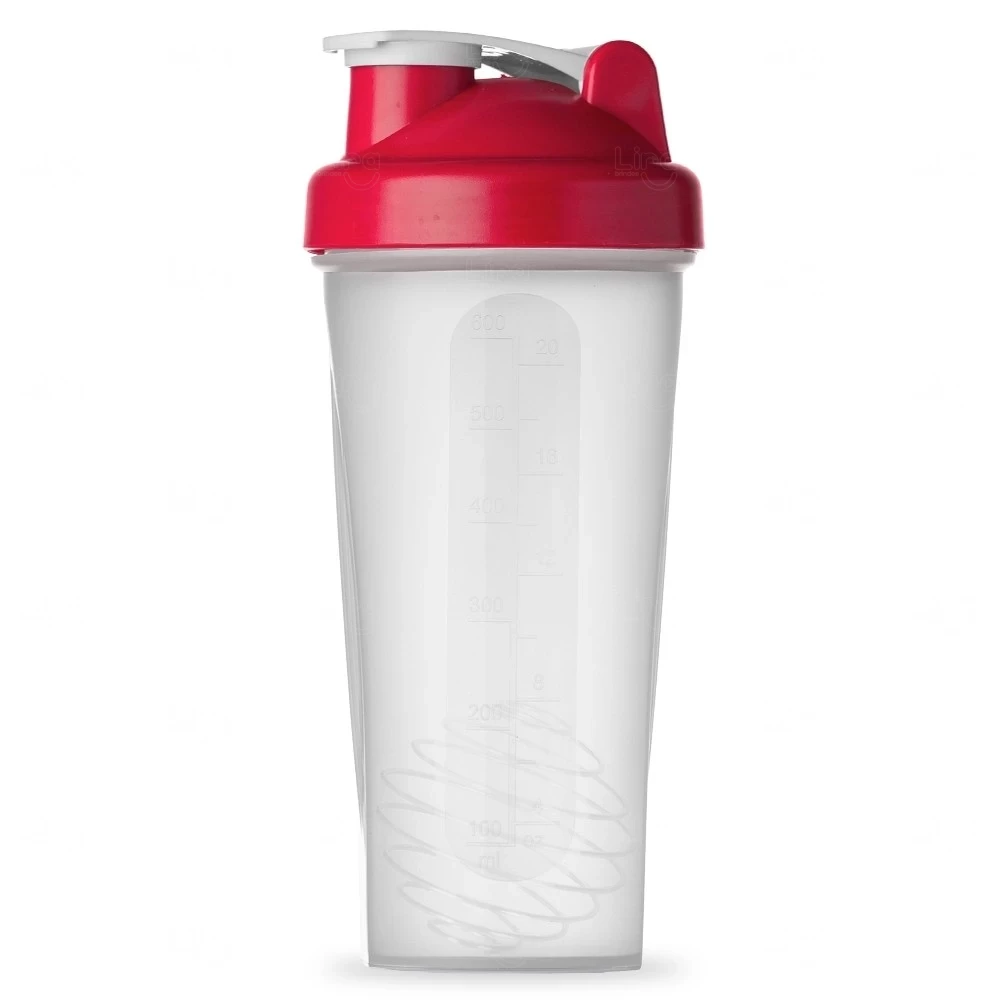 Coqueteleira com Misturador 600ml Personalizada Vermelho