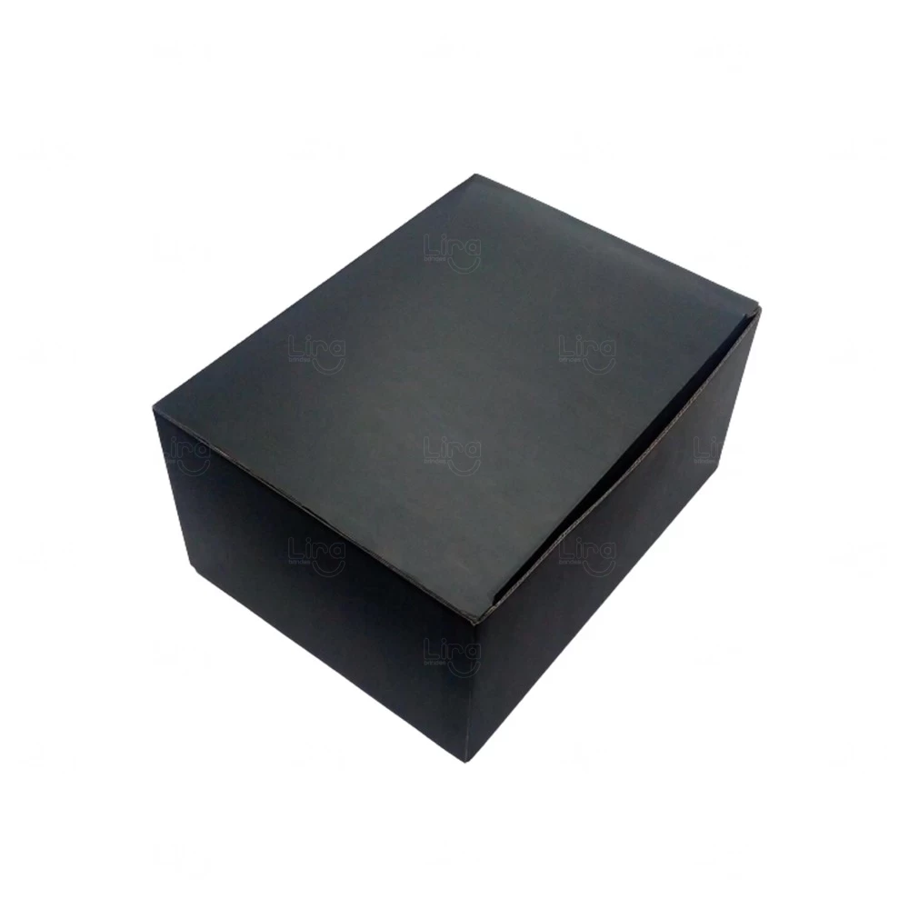 Caixa em Papelão Preta Fosca 30x23x13 cm Personalizada 