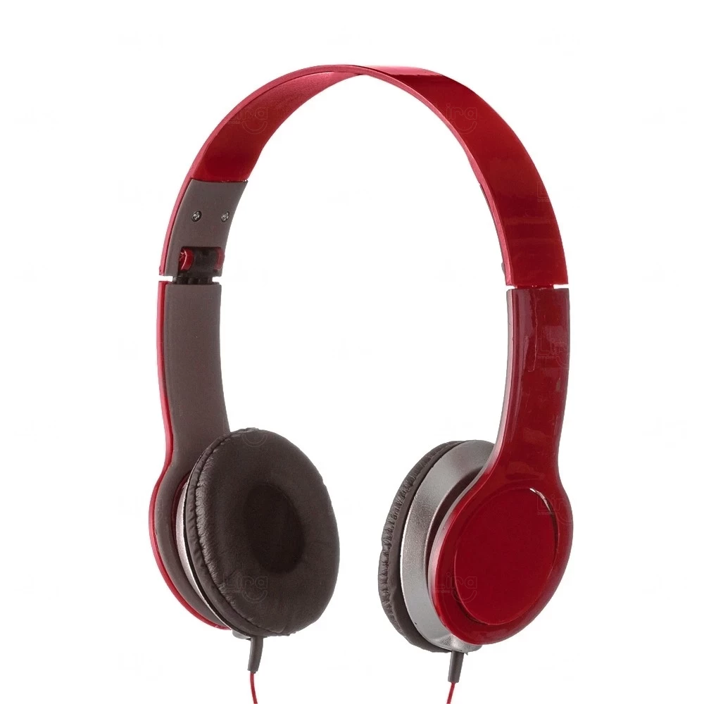 Headfone Estéreo Regulável com Entrada P2 Personalizado Vermelho