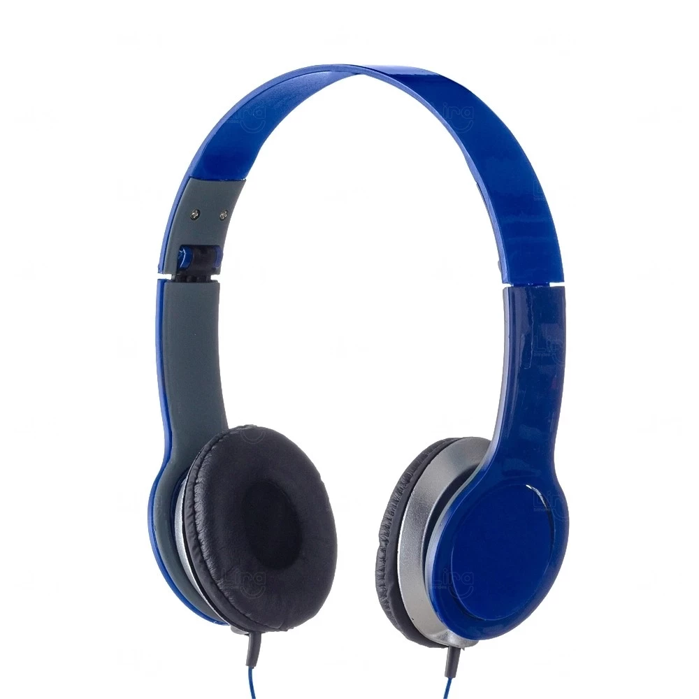 Headfone Estéreo Regulável com Entrada P2 Personalizado Azul