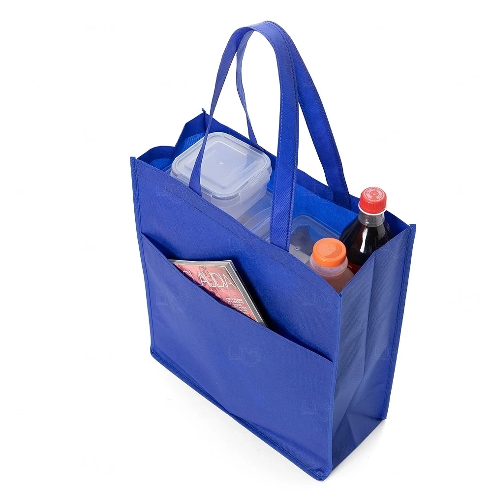 Sacola TNT com Bolso Frontal Personalizada - 40 x 35 cm 