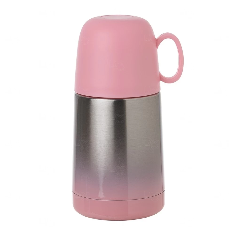 Garrafa Térmica 230ml com Tampa Xícara Personalizada Rosa