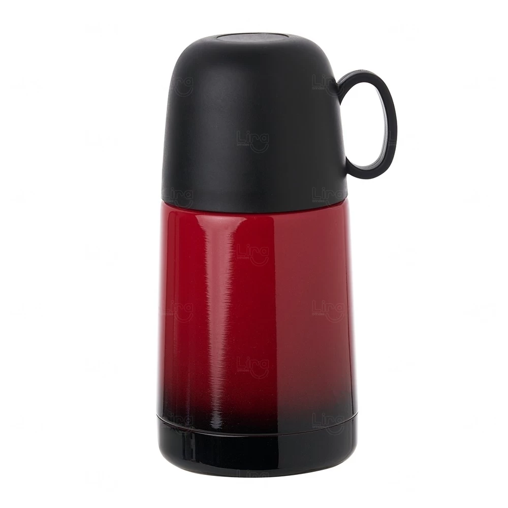 Garrafa Térmica 230ml com Tampa Xícara Personalizada Vermelho