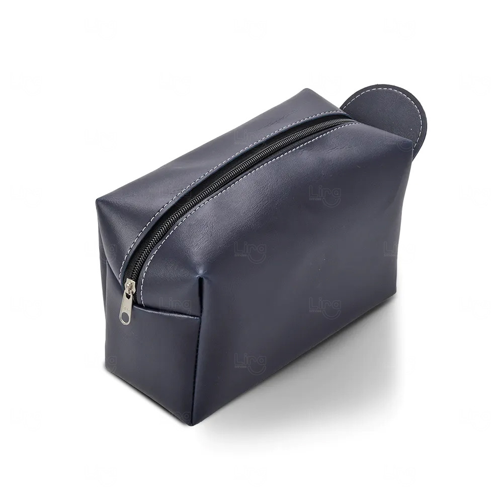 Nécessaire Masculina em Couro Sintético Personalizada Azul