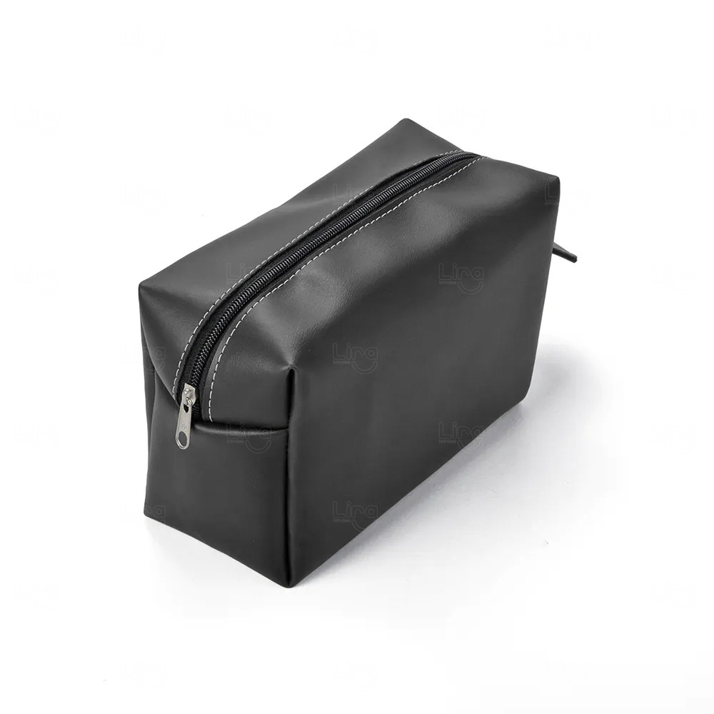 Nécessaire Masculina em Couro Sintético Personalizada Preto