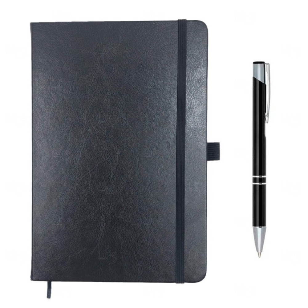 Moleskine c/ Caneta Personalizado - 21 x 14,5 cm Preto
