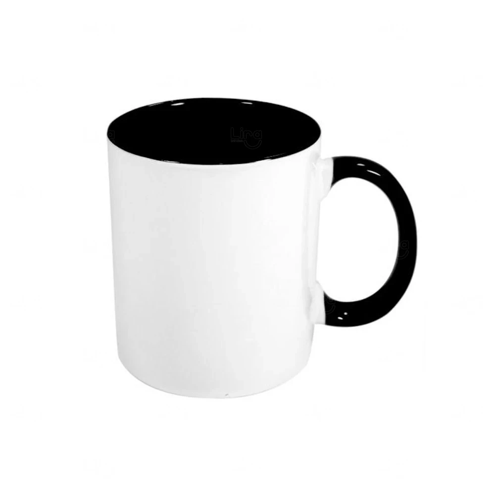 Caneca de Cerâmica 325ml Fundo Colorido Personalizada Preto