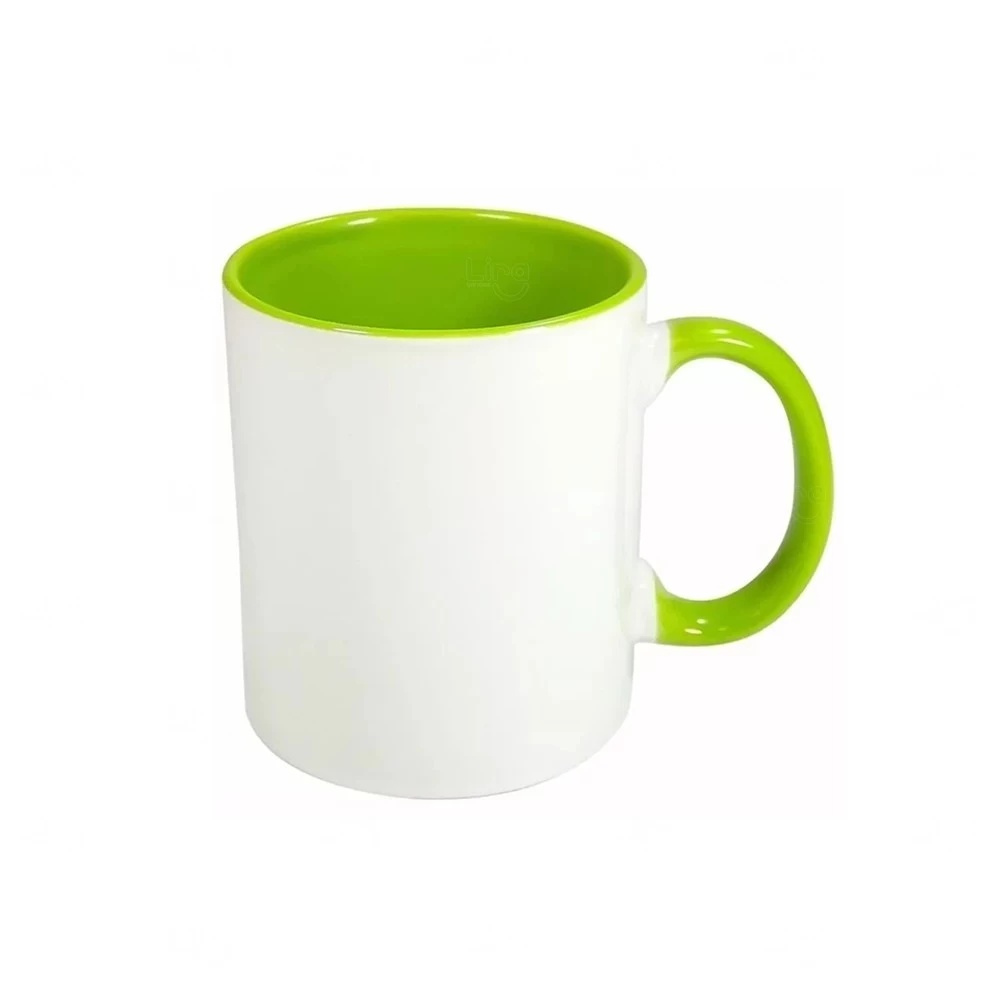 Caneca de Cerâmica 325ml Fundo Colorido Personalizada Verde