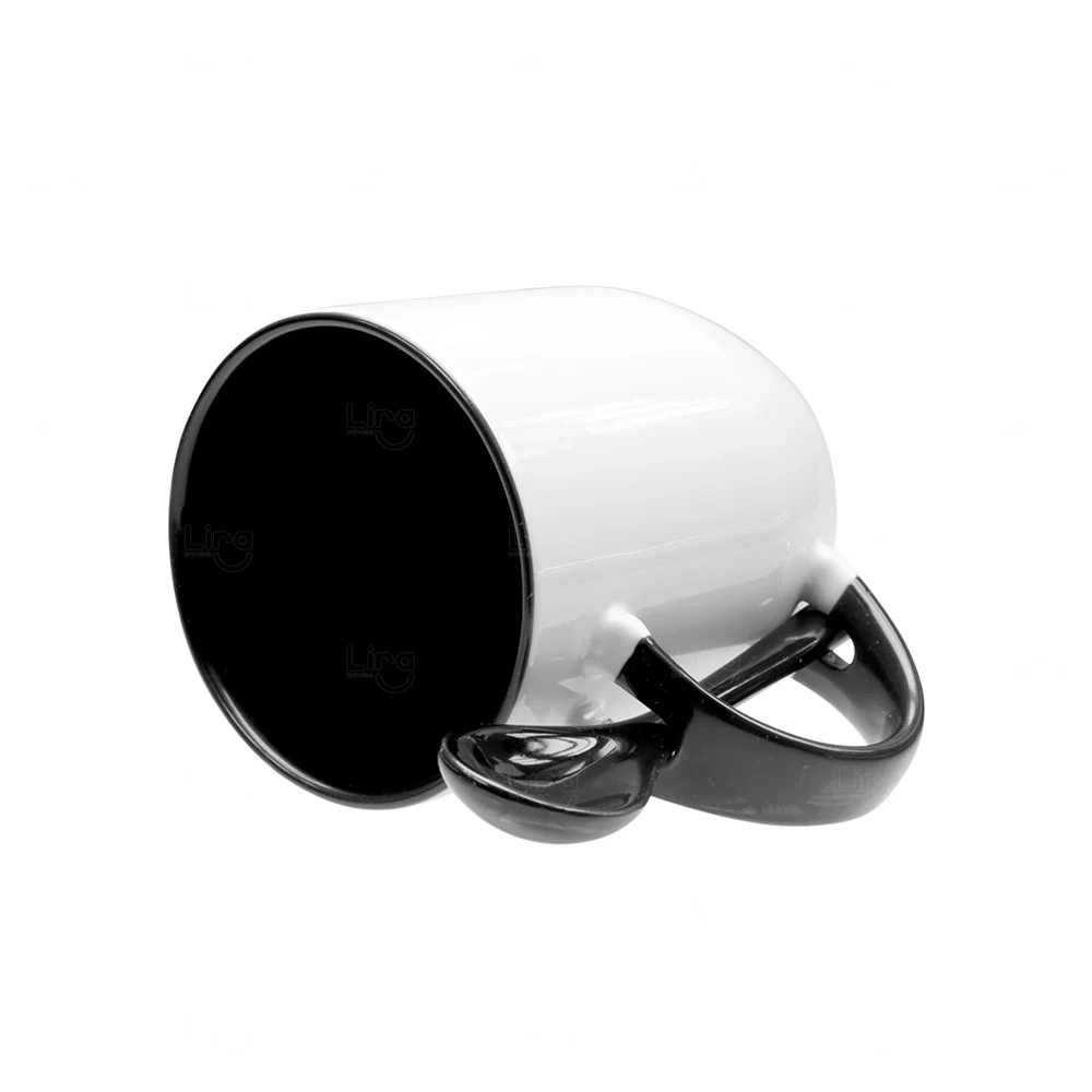 Caneca de Cerâmica com Colher Personalizada 