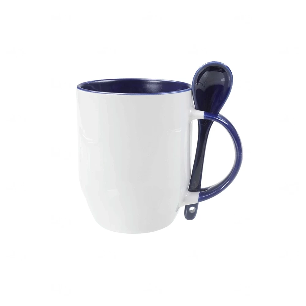 Caneca de Cerâmica com Colher Personalizada 